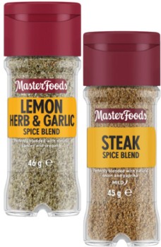 MasterFoods+Lemon+Herb+%26amp%3B+Garlic+46g+or+Steak+Spice+Blend+Seasoning+45g