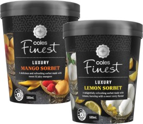 Coles-Finest-Luxury-Sorbet-Tub-500mL on sale
