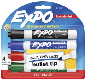 Expo-Whiteboard-Markers-Bullet-Tip-4-Pack on sale