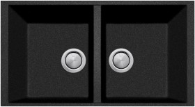 Oliveri+Santorini+Black+Piccolo+Double+Bowl+Undermount+Sink