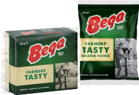 Bega-Cheese-Block-250g-or-Farmers-Tasty-Grated-Cheese-300g-Selected-Varieties on sale