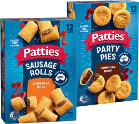 Patties-Party-Pies-or-Sausage-Rolls-12-Pack on sale