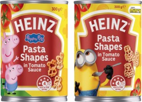 Heinz-Minions-or-Peppa-Pig-Pasta-Shapes-In-Tomato-Sauce-300g on sale