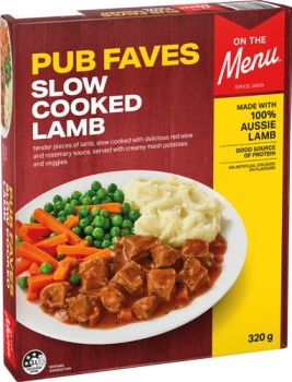 On-The-Menu-Pub-Faves-Frozen-Meal-320g-Selected-Varieties on sale