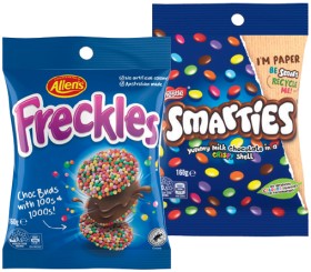Nestl%26eacute%3B+Smarties%2C+Allen%26rsquo%3Bs+Freckles+or+Jaffas+Share+Pack+160g