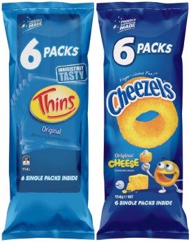 Thins-Cheezels-or-French-Fries-Multipack-Chips-6-Pack-Selected-Varieties on sale