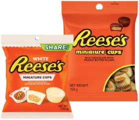 Reese%26rsquo%3Bs+Miniature+Cups+Milk+Chocolate+150g+or+White+120g