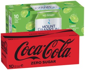 CocaCola-Sprite-or-Mount-Franklin-Lightly-Sparkling-Water-10x375mL-Selected-Varieties on sale