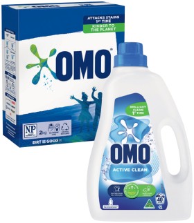 OMO-Laundry-Liquid-2-Litre-Powder-2kg-or-Capsules-28-Pack-Selected-Varieties on sale