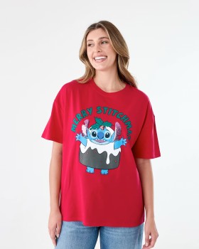 Short-Sleeve-Disney-Lilo-Stitch-License-Christmas-T-Shirt on sale