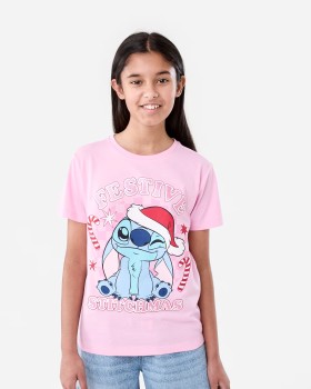 Disney-Lilo-Stitch-License-Christmas-T-Shirt on sale