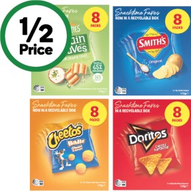 Smiths-Parkers-Pretzels-Sunbites-Grain-Waves-Twisties-Doritos-or-Cheetos-Snacktime-Faves-Multipack-1-36-200g-Pk-8 on sale