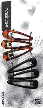 Basicare+Snap+Clips+Shell+%26amp%3B+Black+6+Pack