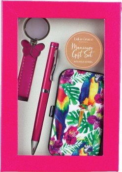 Lulu+Grace+Dark+Pink+Manicure+Set+with+Pen+%26amp%3B+Key+Ring