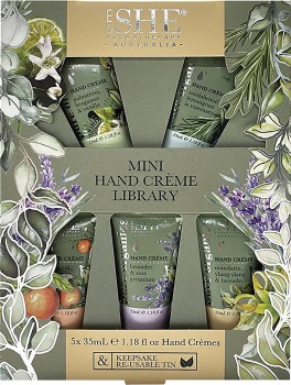 She-Pure-Organics-Mini-Hand-Crme-Library-35mL-5-Pack on sale