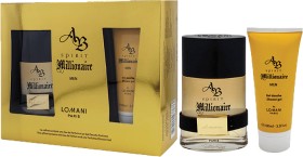 Lomani+AB+Spirit+Millionare+100mL+EDT+2+Piece+Gift+Set