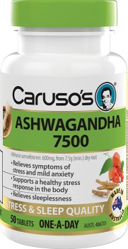 Carusos-Ashwagandha-7500-50-Tablets on sale