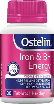 NEW+Ostelin+Iron+%26amp%3B+B%2B+Energy+30+Capsules%2A
