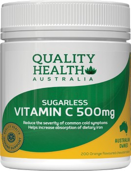 Quality-Health-Sugarless-Vitamin-C-500mg-200-Tablets on sale