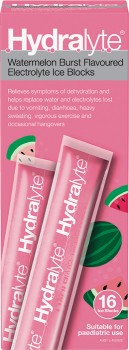Hydralyte-Watermelon-Burst-Flavoured-Electrolyte-Ice-Blocks-16-Pack on sale