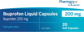 Pharmacy-Choice-Ibuprofen-Liquid-Capsules-20-Pack on sale