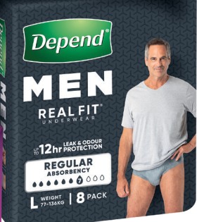 Depend-Real-Fit-Underwear-Mens-Large-8-Pack on sale