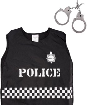 Wonder+Co+Dreamers+Black+Police+Vest+W+Handcuffs