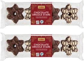 Coles-Christmas-Chocolate-Drizzle-Stars-225g on sale