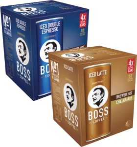 Boss-Iced-Coffee-4x237mL on sale