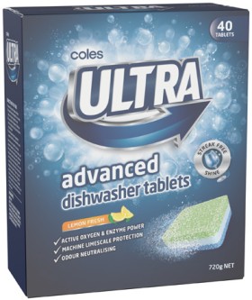 Coles-Ultra-Advanced-Dishwasher-Tablets-40-Pack on sale