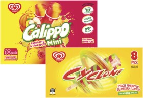 Streets-Calippo-Ice-Blocks-5-Pack-10-Pack-or-Cyclone-Sticks-8-Pack-688mL on sale
