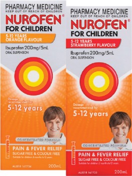 Nurofen-For-Children-5-12-Years-Orange-or-Strawberry-Flavour-200mL on sale