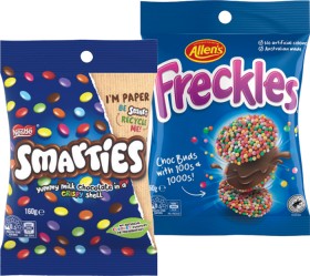 Nestl%26eacute%3B+Smarties%2C+Allen%26rsquo%3Bs+Freckles+or+Jaffas+Share+Pack+160g