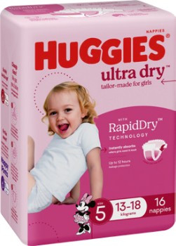 Huggies+Ultra+Dry+Nappies+14%E2%80%9128+Pack+Selected+Varieties