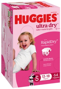 Huggies+Nappies+or+Nappy+Pants+40%E2%80%91108+Pack+Selected+Varieties