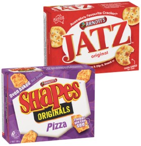 Arnott%26rsquo%3Bs+Shapes+130%E2%80%91190g%2C+Jatz+225g+or+Salada+Crackers+250g+Selected+Varieties
