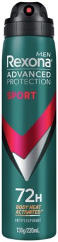 Rexona+Advanced+Protection+Antiperspirant+Spray+220mL+Selected+Varieties