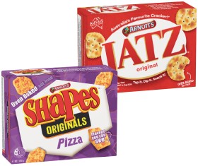 Arnott%26rsquo%3Bs+Shapes+130%E2%80%91190g%2C+Jatz+225g+or+Salada+Crackers+250g+Selected+Varieties