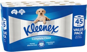 Kleenex-Complete-Clean-Toilet-Tissue-45-Pack on sale