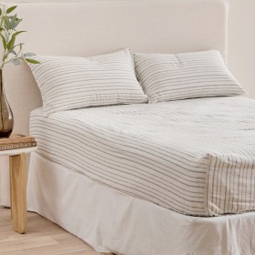 Linen-Cotton-Stripe-Fitted-Sheet-by-Habitat on sale