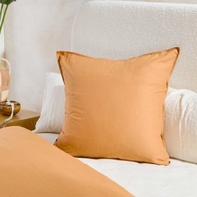 Washed-Linen-Look-Toffee-European-Pillowcase-by-Essentials on sale