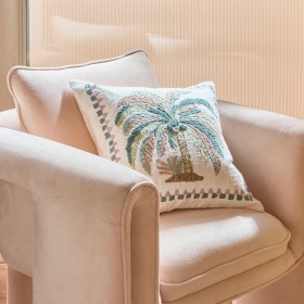Jada-Palm-Embroidered-Square-Cushion-by-Habitat on sale