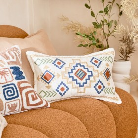 Enzo-Embroidered-Oblong-Cushion-by-MUSE on sale