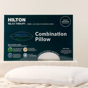 Relax-Therapy-Combination-Memory-Foam-Latex-Pillow-by-Hilton on sale