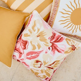 Sundays+Hibiscus+Bloom+Outdoor+Square+Cushion+by+Pillow+Talk