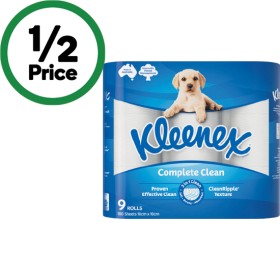 Kleenex-Complete-Clean-Toilet-Paper-Pk-9 on sale