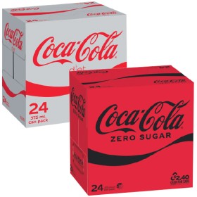 Coca-Cola-Classic-Zero-Sugar-or-Diet-Soft-Drink-Varieties-24-x-375ml on sale