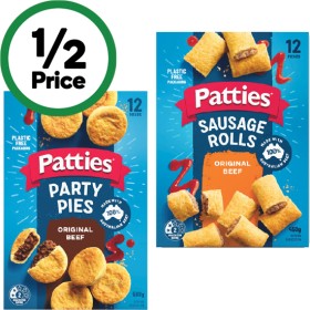 Patties-Party-Pies-or-Sausage-Rolls-450-560g-Pk-12-From-the-Freezer on sale
