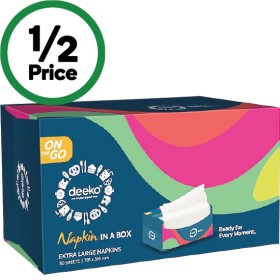 Deeko-Napkins-In-A-Box-Pk-80 on sale