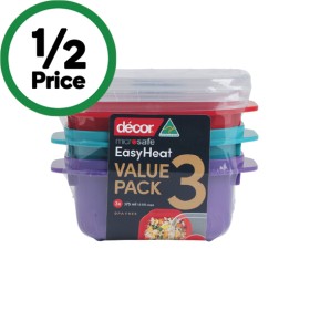 Dcor-Microsafe-Oblong-Container-375ml-Pk-3 on sale
